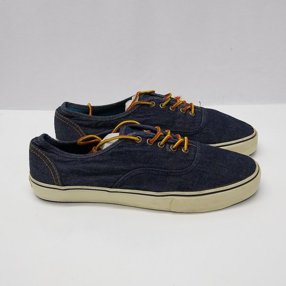 American Eagle US 11 Men's Denim Lace Up Low Top Casual Slip On Loafer Shoe - Picture 4 of 9